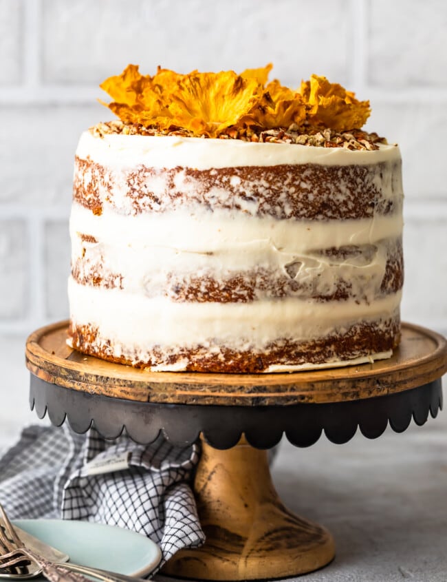 Hummingbird Cake is a sweet and delicious dessert for any occasion. This beautiful banana pineapple cake with cream cheese frosting is a popular Southern cake recipe that everyone should try. Make this Hummingbird Cake recipe (with pineapple flowers) for Easter, bridal showers, and more!