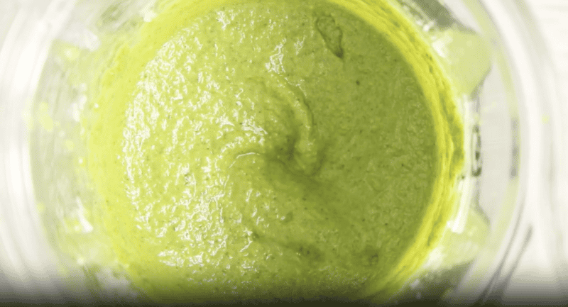 basil walnut pesto in a blender.