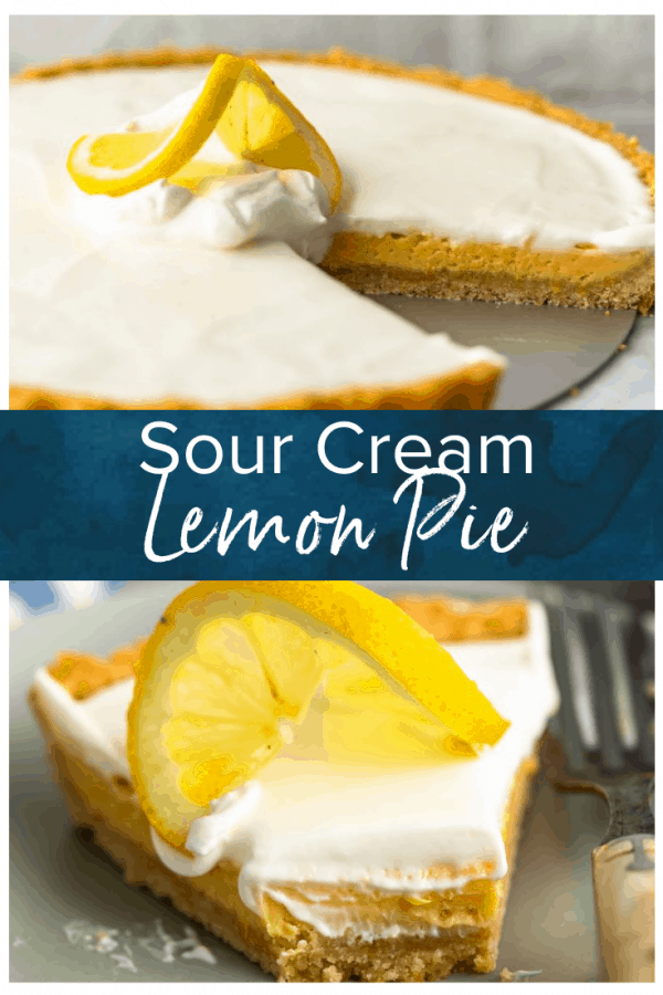 Sour Cream Lemon Pie is perfectly tart and creamy. This easy lemon pie recipe is filled with simple flavors that mix together beautifully. The lemon pie filling, saltine cracker pie crust, and sour cream topping combine to create the most delicious lemon tart for spring time! #thecookierookie #lemon #pie #tart #sourcream #dessert #easter #holidayrecipes