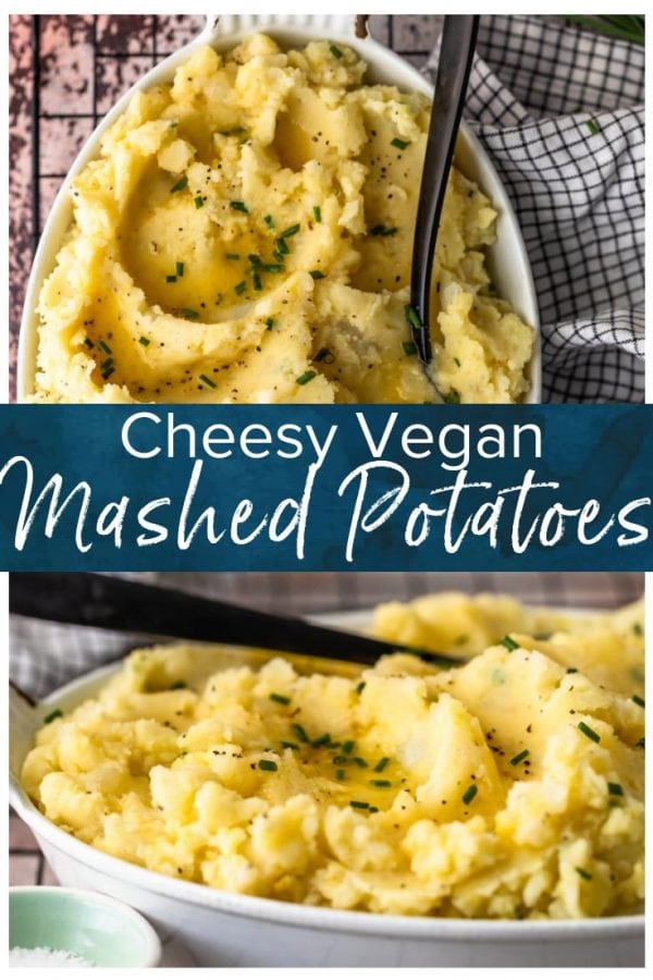 Vegan Mashed Potatoes are a must for any dairy-free eaters. You can still get creamy, "cheesy" mashed potatoes without using cow's milk or butter. These dairy free mashed potatoes are the perfect vegan side dish for any meal, and the flavor is unbeatable! #thecookierookie #vegan #mashedpotatoes #potatoes #sidedishes #holidayrecipes #veganrecipes #dairyfree