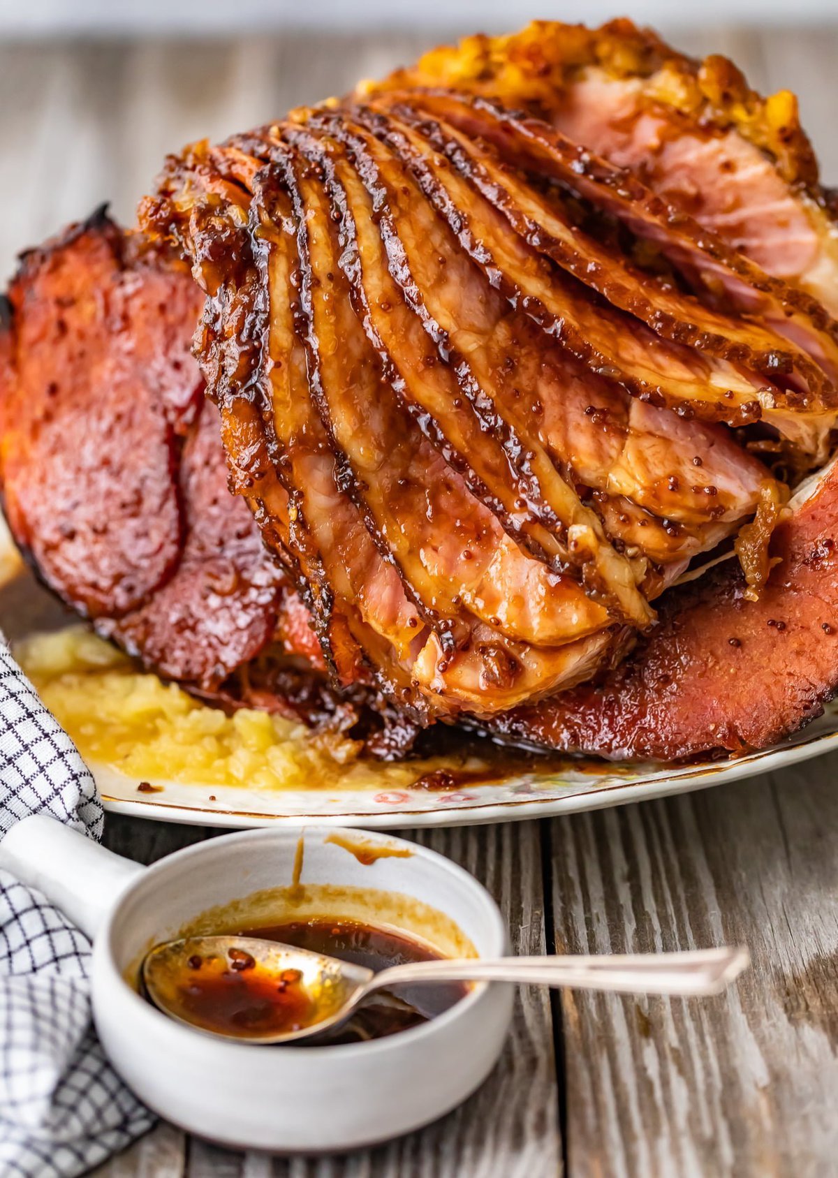 sliced spiral ham with brown sugar glaze