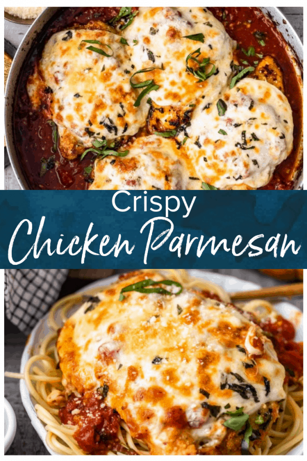 Chicken Parmesan is a classic dish that seems to be loved by all. This crispy chicken parm is the BEST Chicken Parmesan recipe ever. It's so easy and so delicious. Make it for an easy weeknight dinner, or a special occasion! #thecookierookie #chicken #chickenparmesan #chickenparm #dinner #italianrecipes