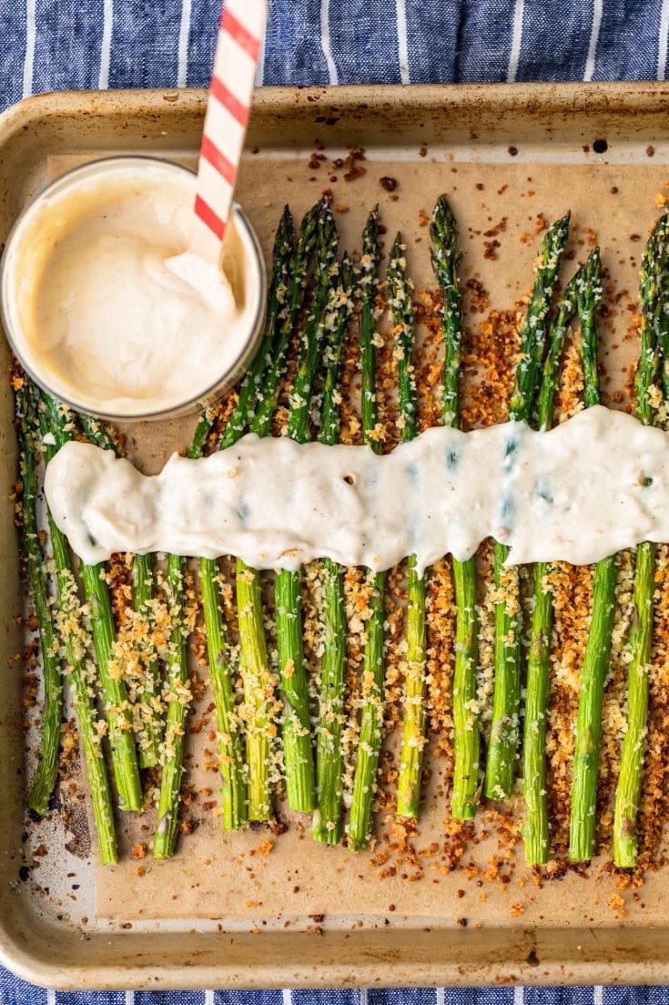 Crispy Garlic Roasted Asparagus (with Garlic Aioli) Recipe The Cookie