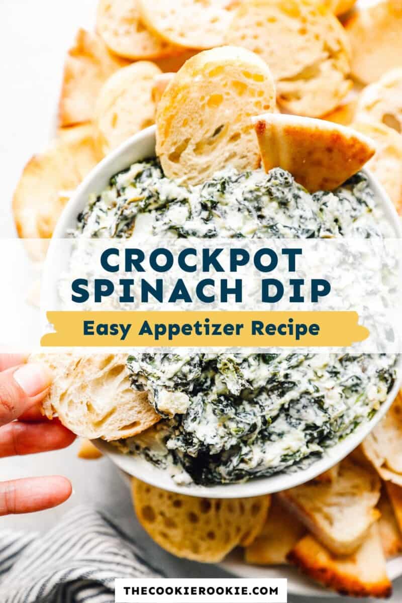 Crockpot Spinach Dip {Healthy Spinach Dip} - The Cookie Rookie (VIDEO)