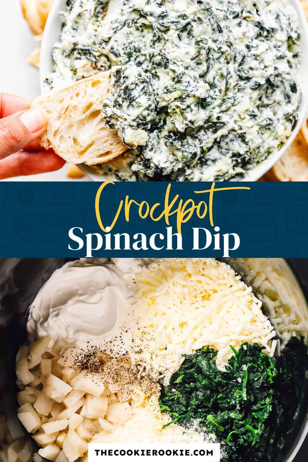 Crockpot Spinach Dip {Healthy Spinach Dip} The Cookie Rookie (VIDEO)