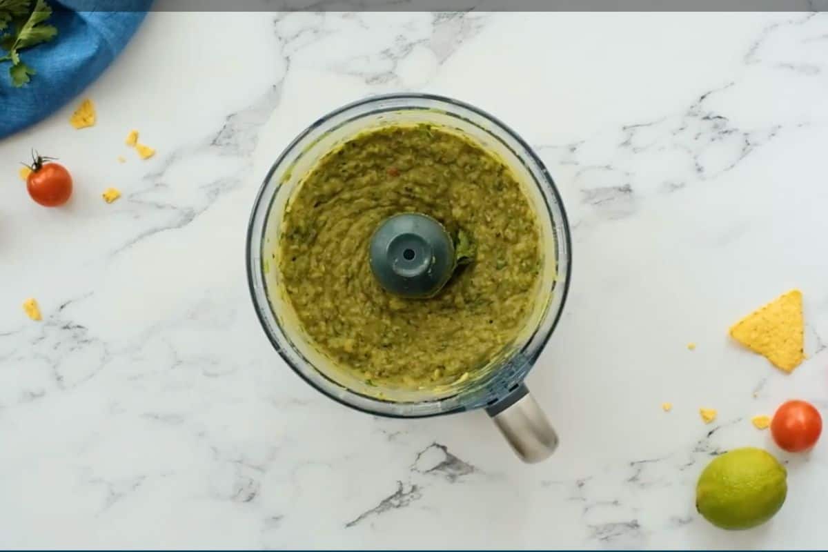 blended everything and food processor guac is ready