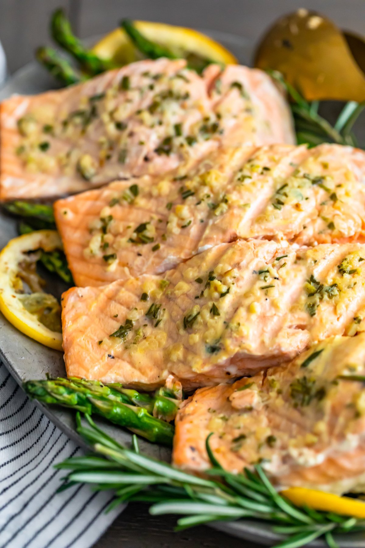 grilled garlic butter salmon fillets