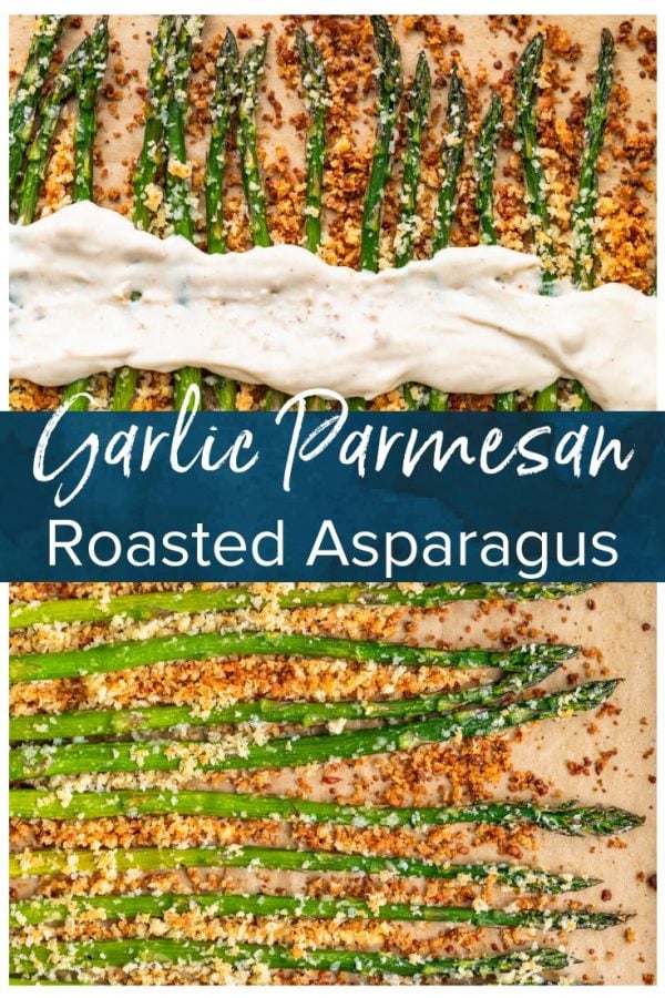 Garlic Asparagus is an easy side dish for any meal. This CRISPY garlic roasted asparagus recipe is both healthy and flavorful. Baked with panko breadcrumbs, garlic, cheese, and olive oil, this is a dish everyone is sure to love. If that's not enough, our garlic parmesan asparagus is topped off with homemade garlic aioli! #thecookierookie #asparagus #sidedish #holidayrecipes #easter #vegetables #garlic