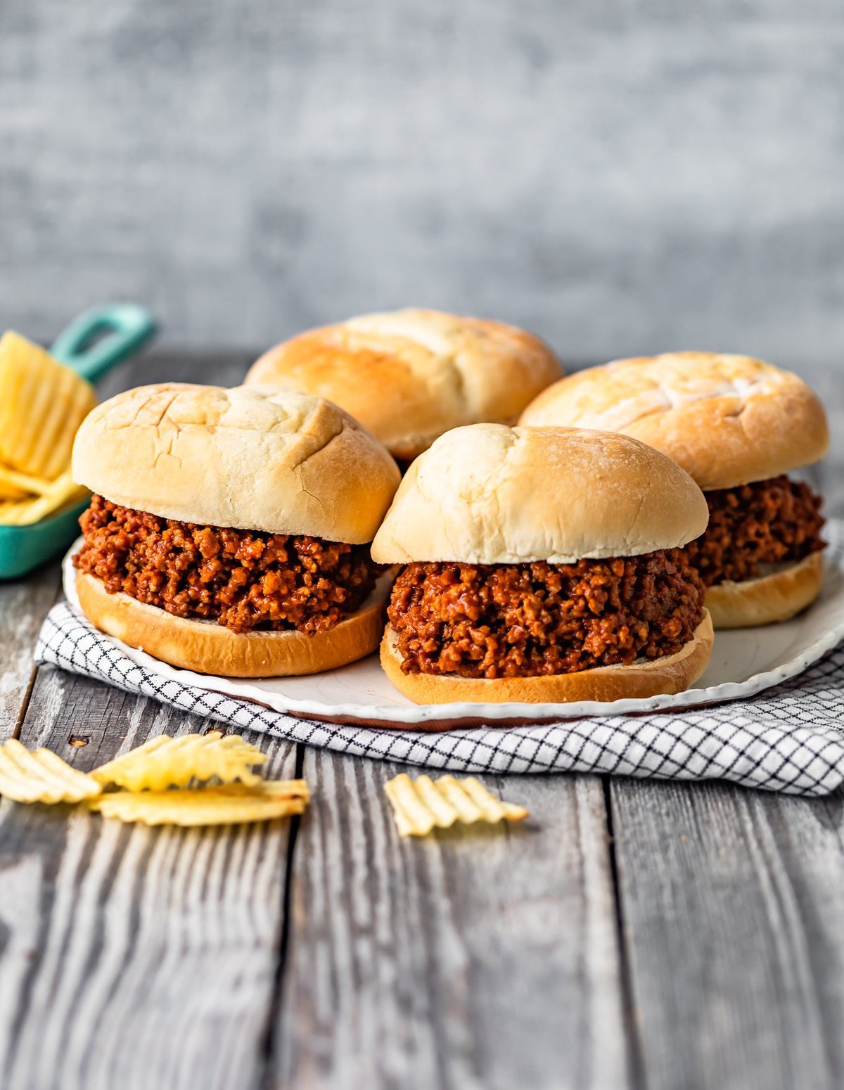 a plate of sloppy joes