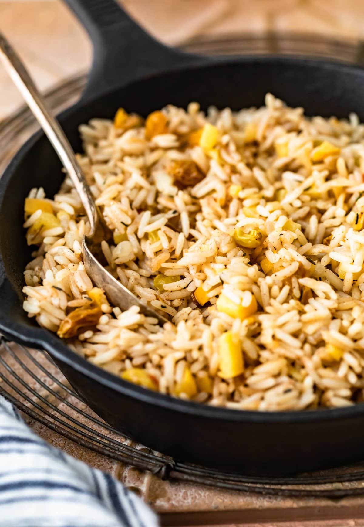 skillet of rice