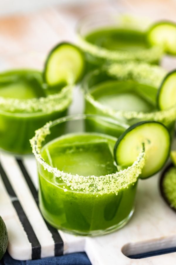 Cucumber Jalapeno Margaritas are the perfect mix of fresh and fun. This Spicy Cucumber Margarita recipe has the weightier flavor! Make this spicy margarita recipe for Cinco de Mayo, or any summertime gathering. Everyone will love this cocktail!