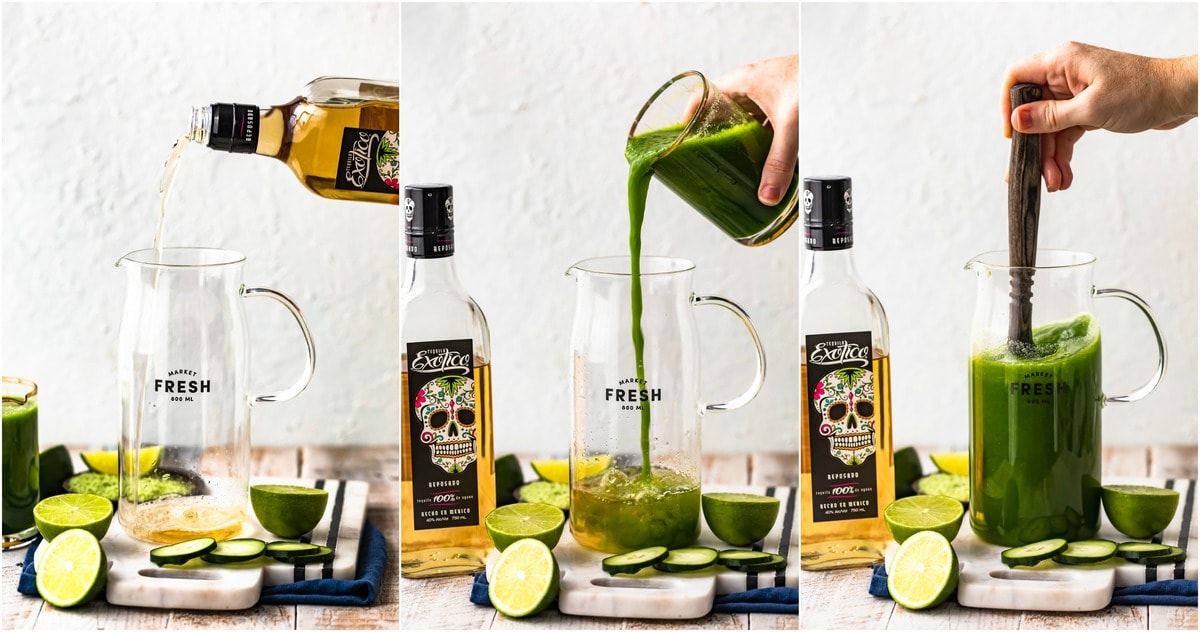 step by step photos of how to make cucumber margaritas