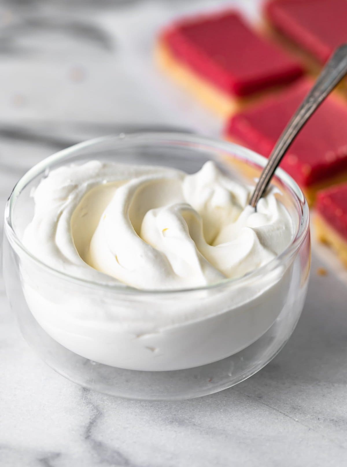 small bowl of homemade whipped cream