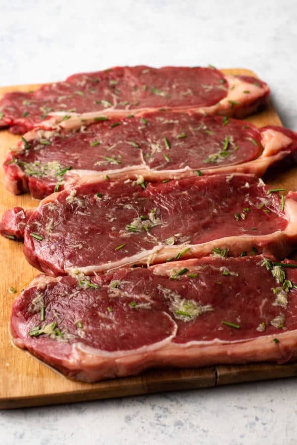 Seared New York Strip Steak with Red Wine Balsamic