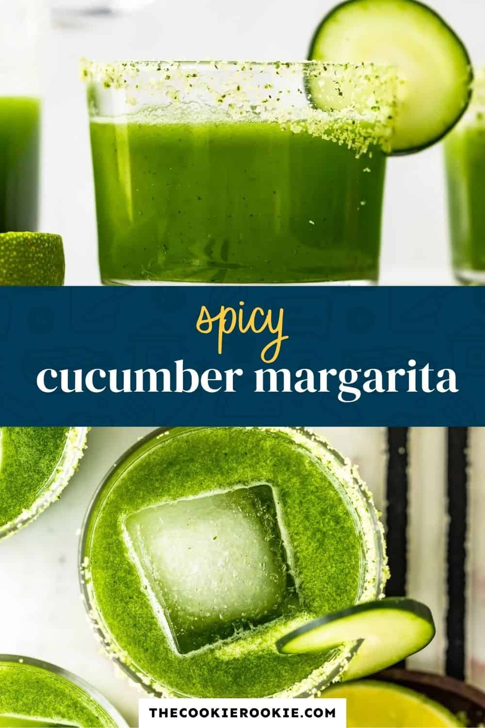 Spicy Cucumber Margarita Recipe pin image