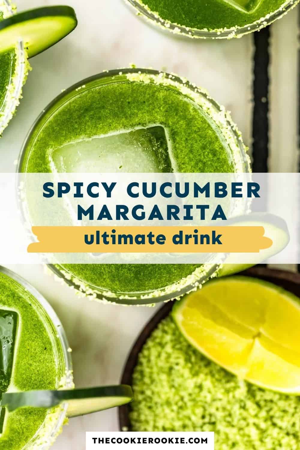 Spicy Cucumber Margarita Recipe pin image