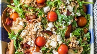 BLT Farro Salad Recipe (Farro, Bacon, Tomato, Arugula Salad)