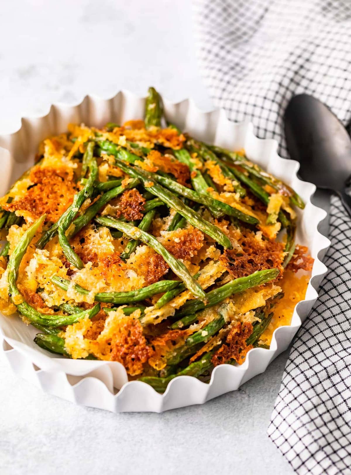 beans and cheese in a serving dish