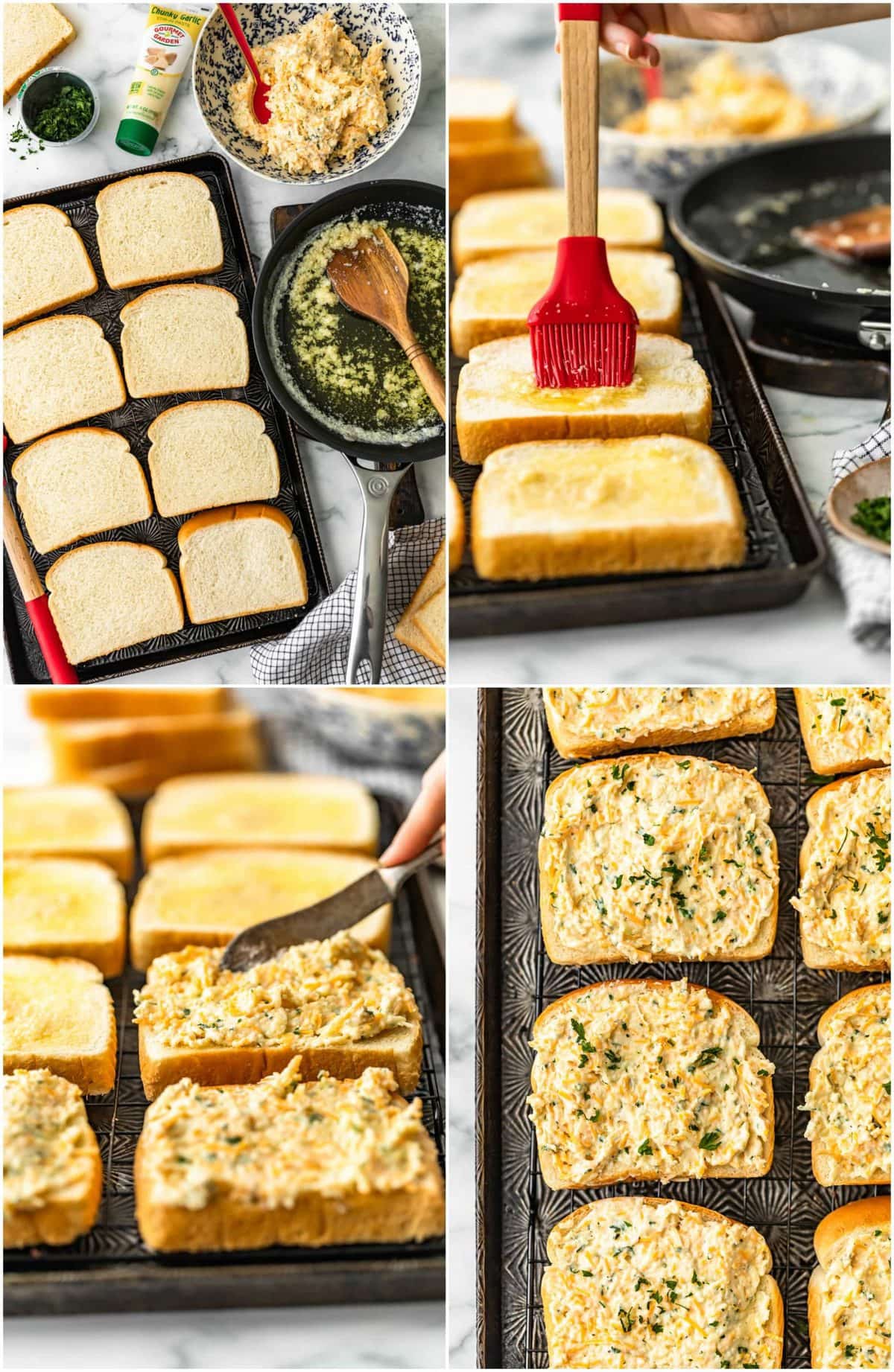 how to make cheesy garlic bread step by step photos