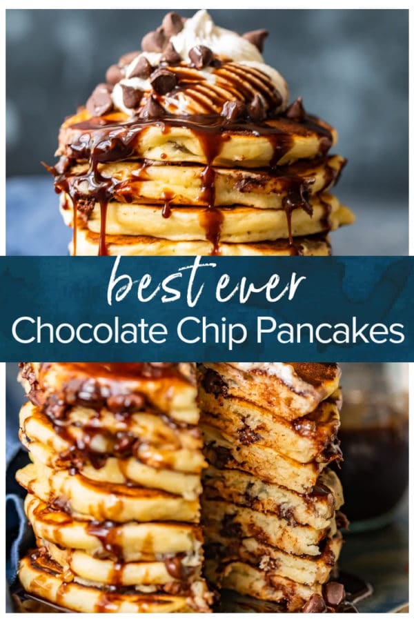 chocolate chip pancakes pinterest image
