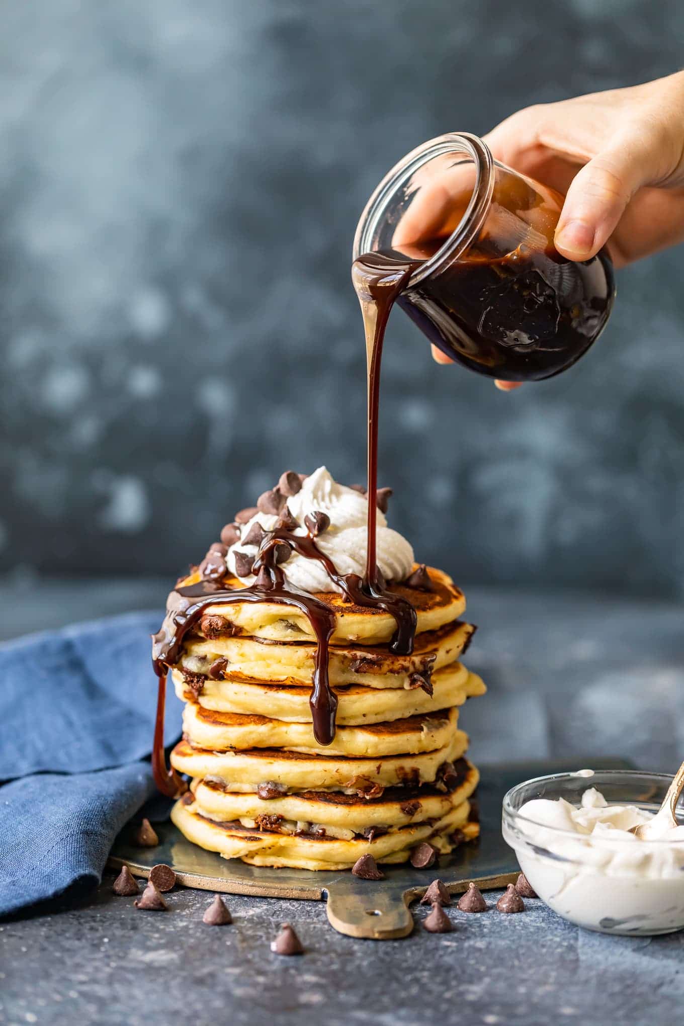 Easy chocolate syrup being poured