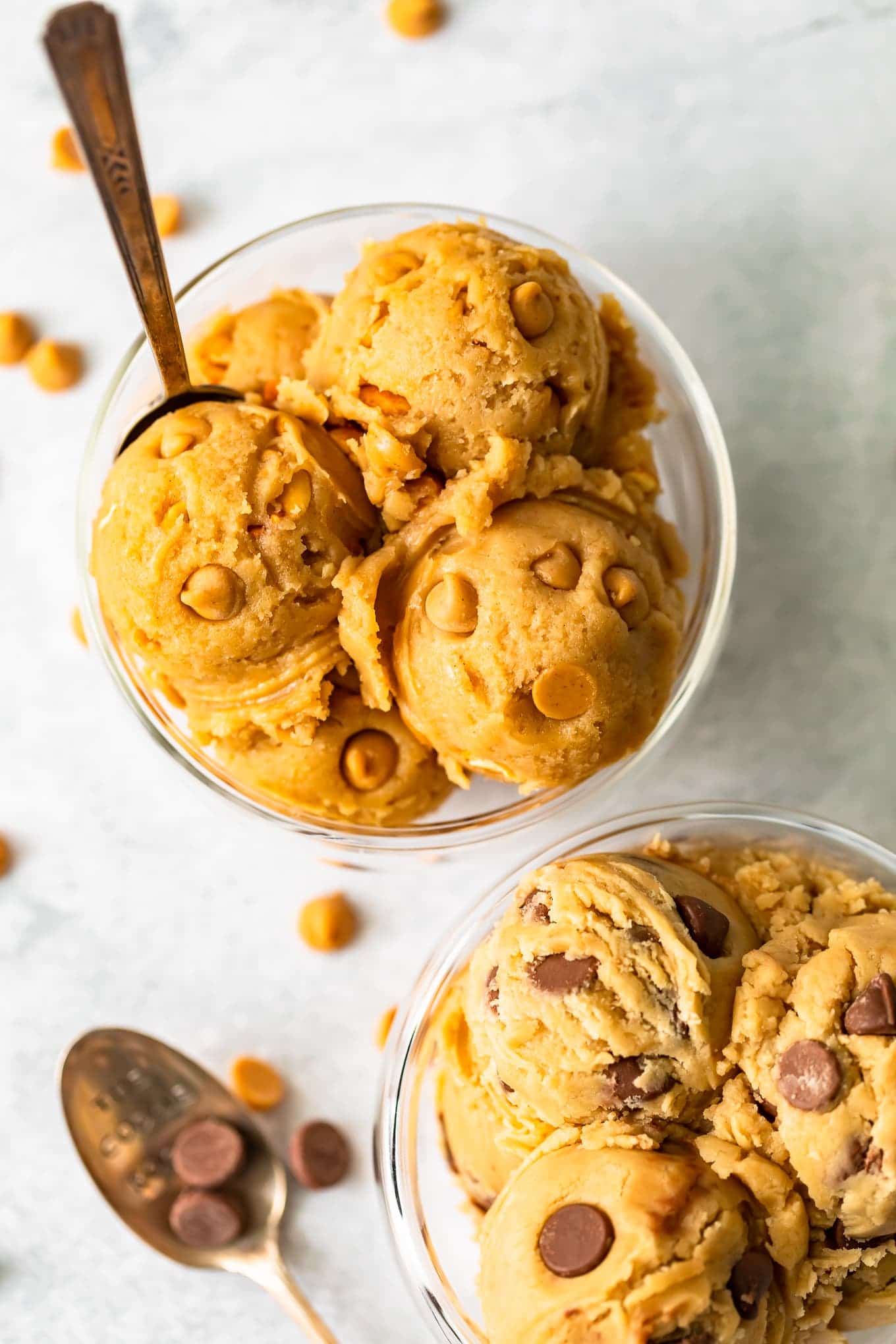 peanut butter cookie dough with peanut butter chips