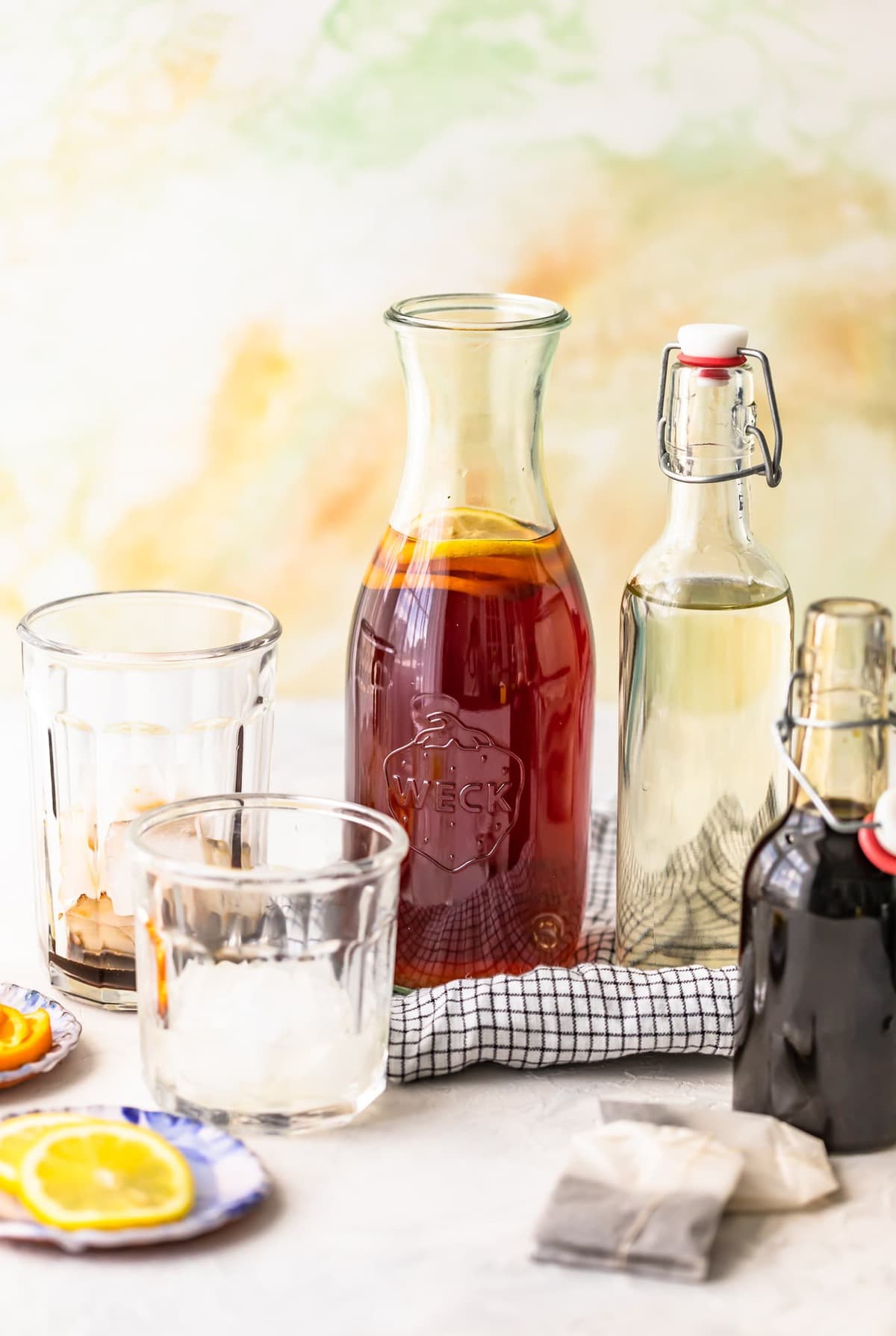 sweet tea in a pitcher ready to serve