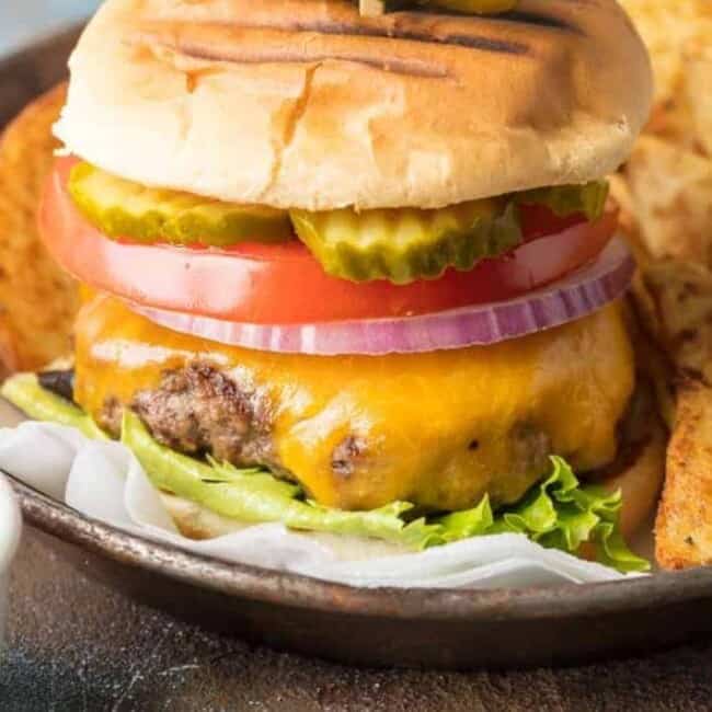 stovetop burger on plate