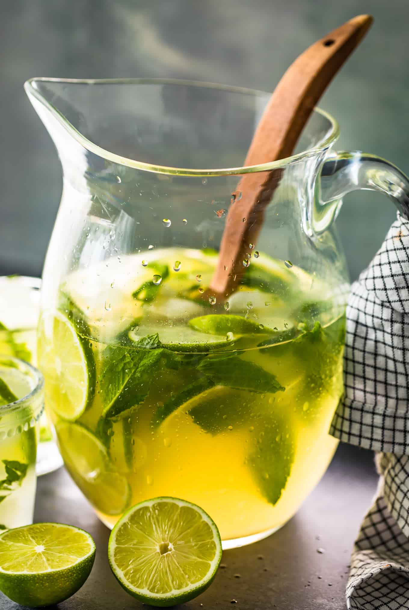 a pitcher of mojitos
