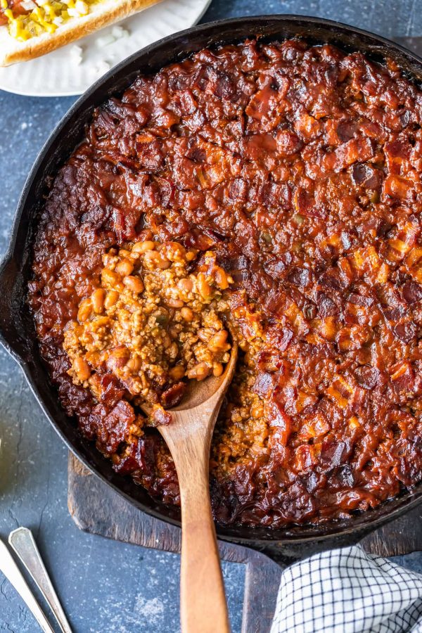BBQ Baked Beans with Bacon (Skillet Baked Bean Casserole) Recipe The Cookie Rookie®