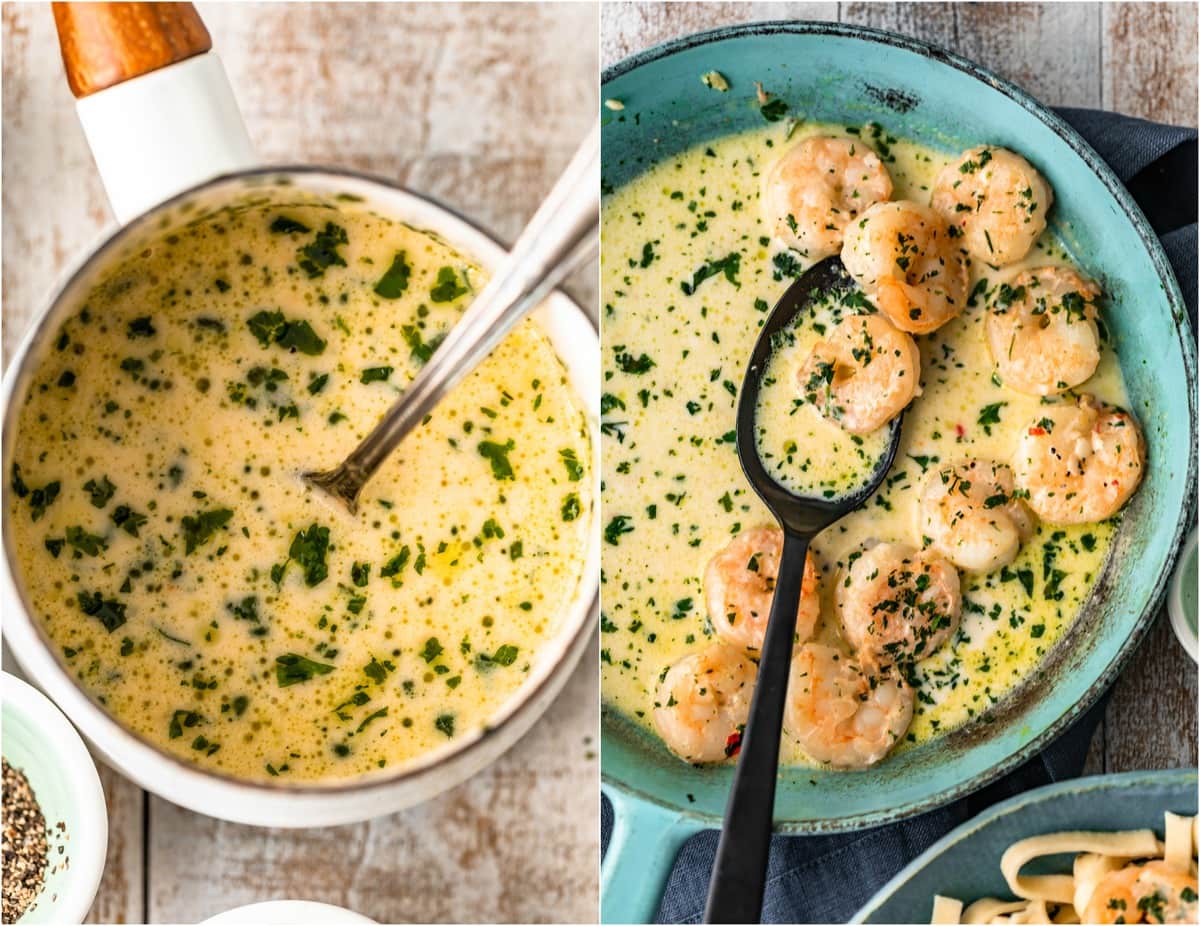 white wine cream sauce for garlic shrimp