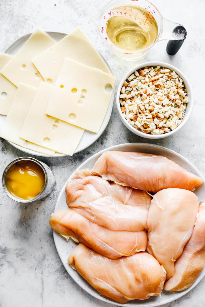 the 5 ingredients for making swiss chicken