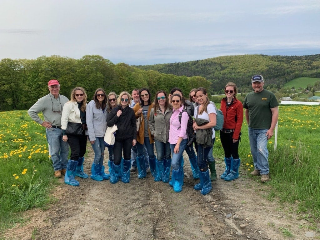 bloggers visiting stonyfield dairy farm