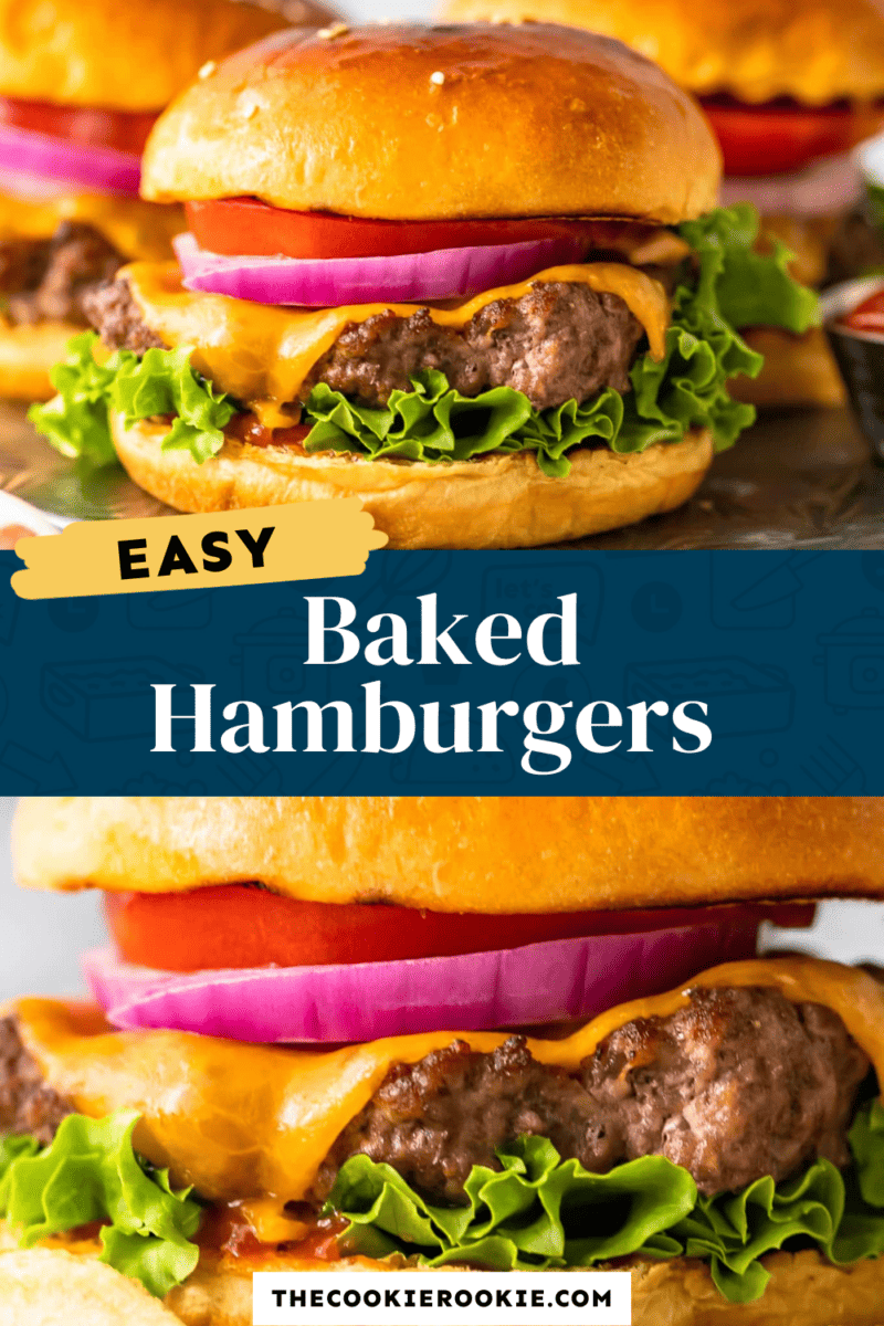 Plate with easy baked hamburgers.