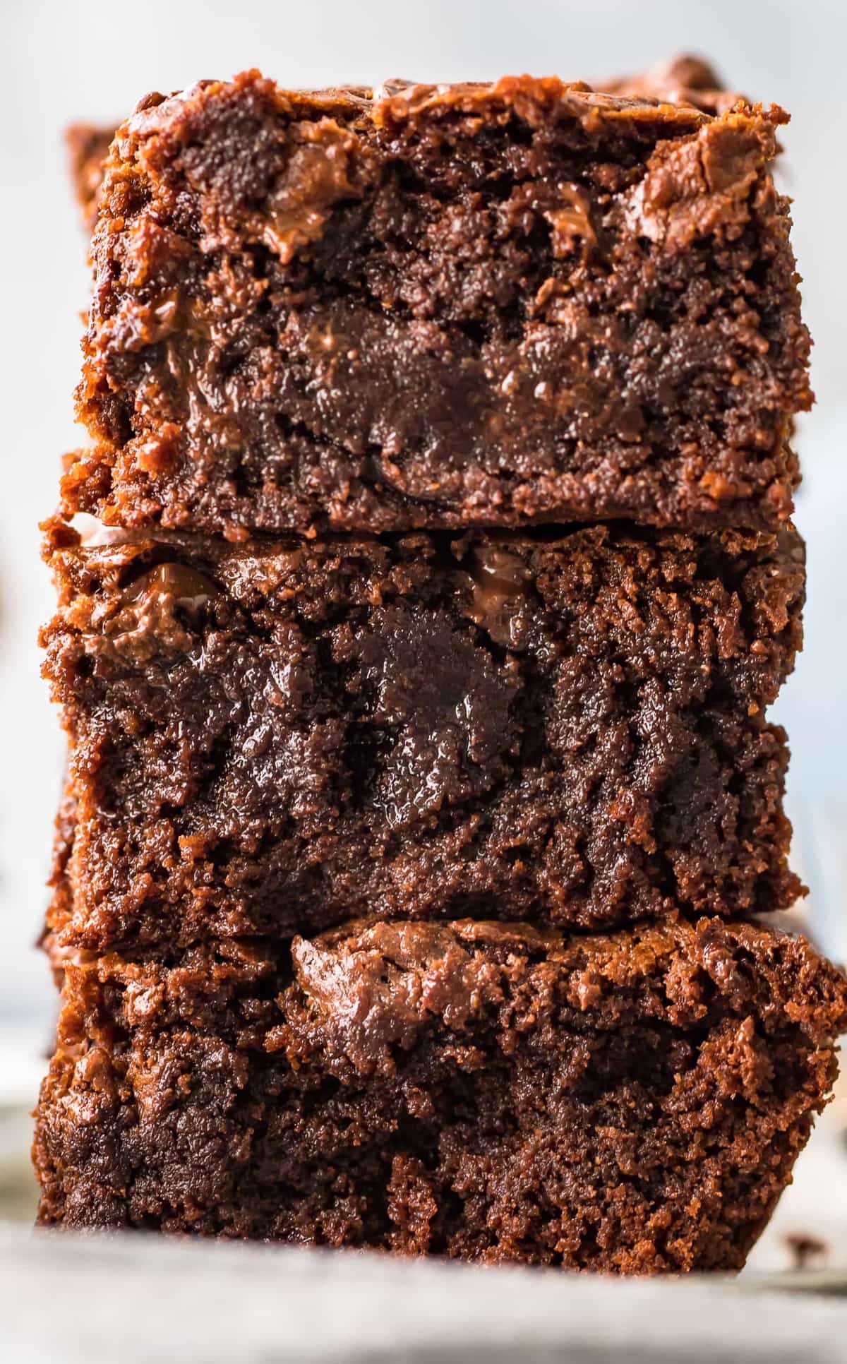 up close image of fudge brownies