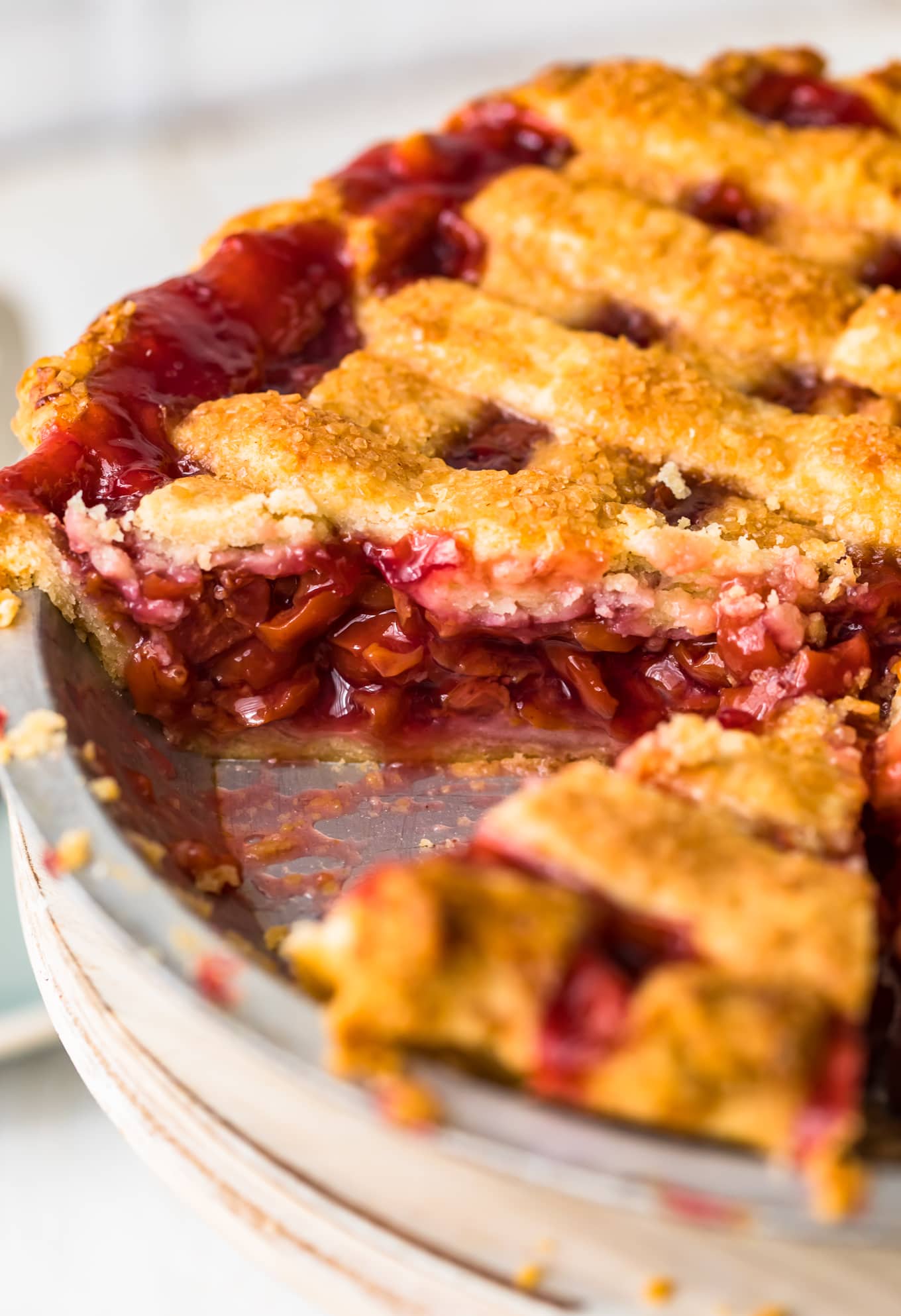 A close up of the inside of the pie