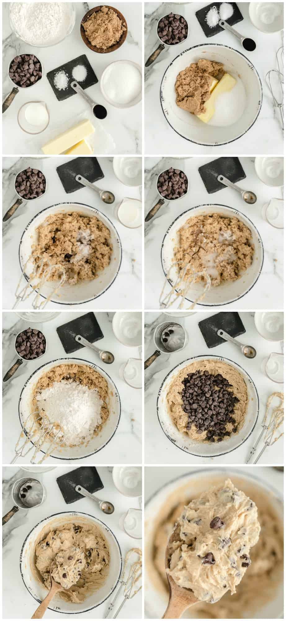 how to make edible chocolate chip cookie dough step by step photos