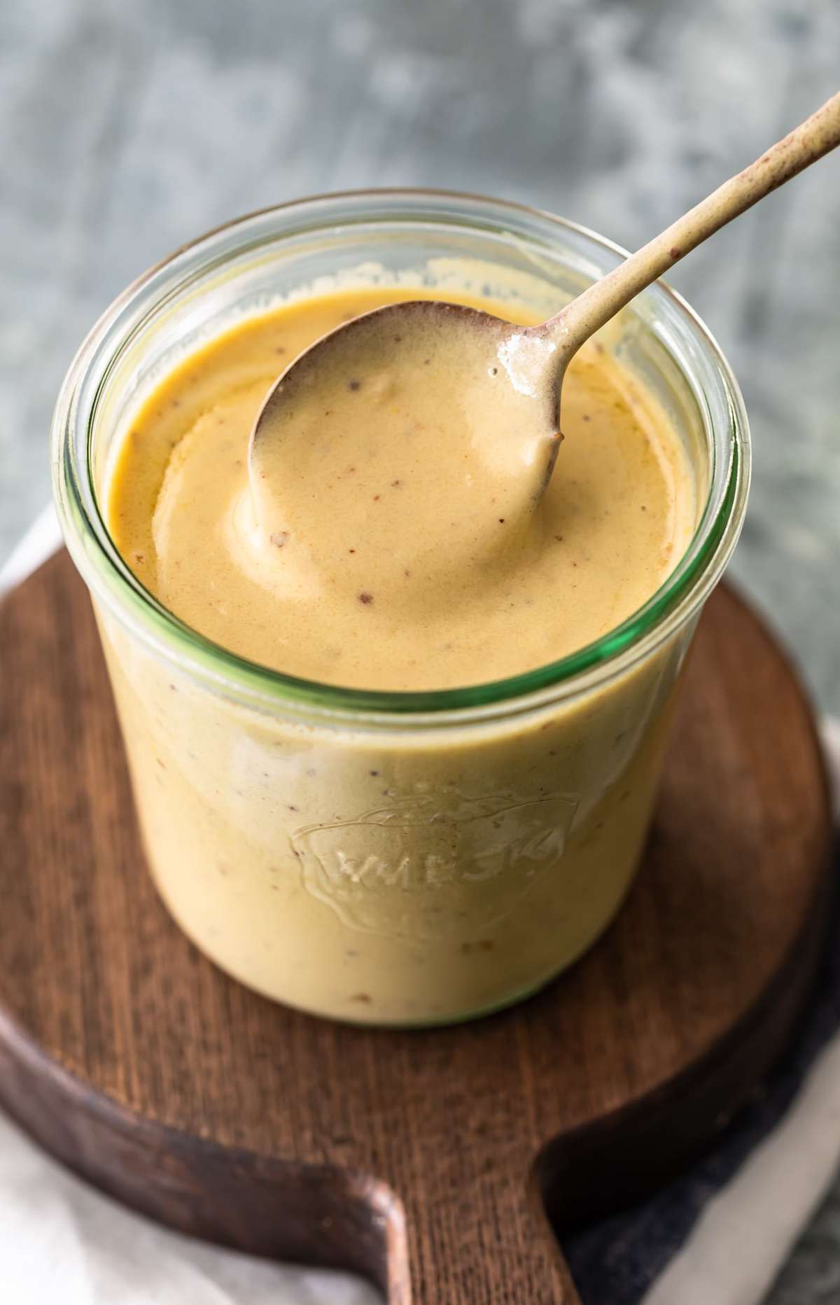 Mustard Cream Sauce in a glass jar