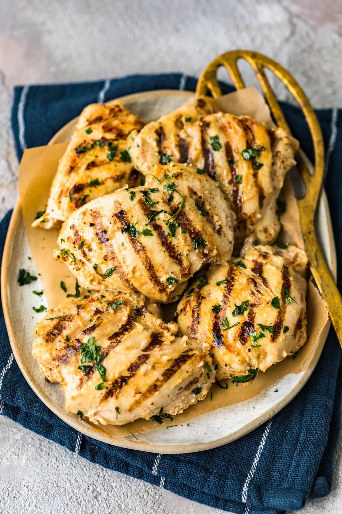 grilled chicken thighs on a plate