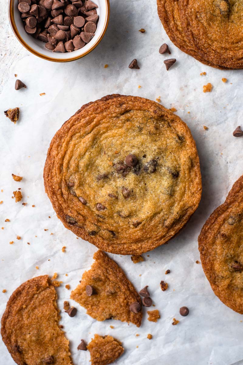 A close-up image of Brown Sugar Cookies with Chocolate Chips.