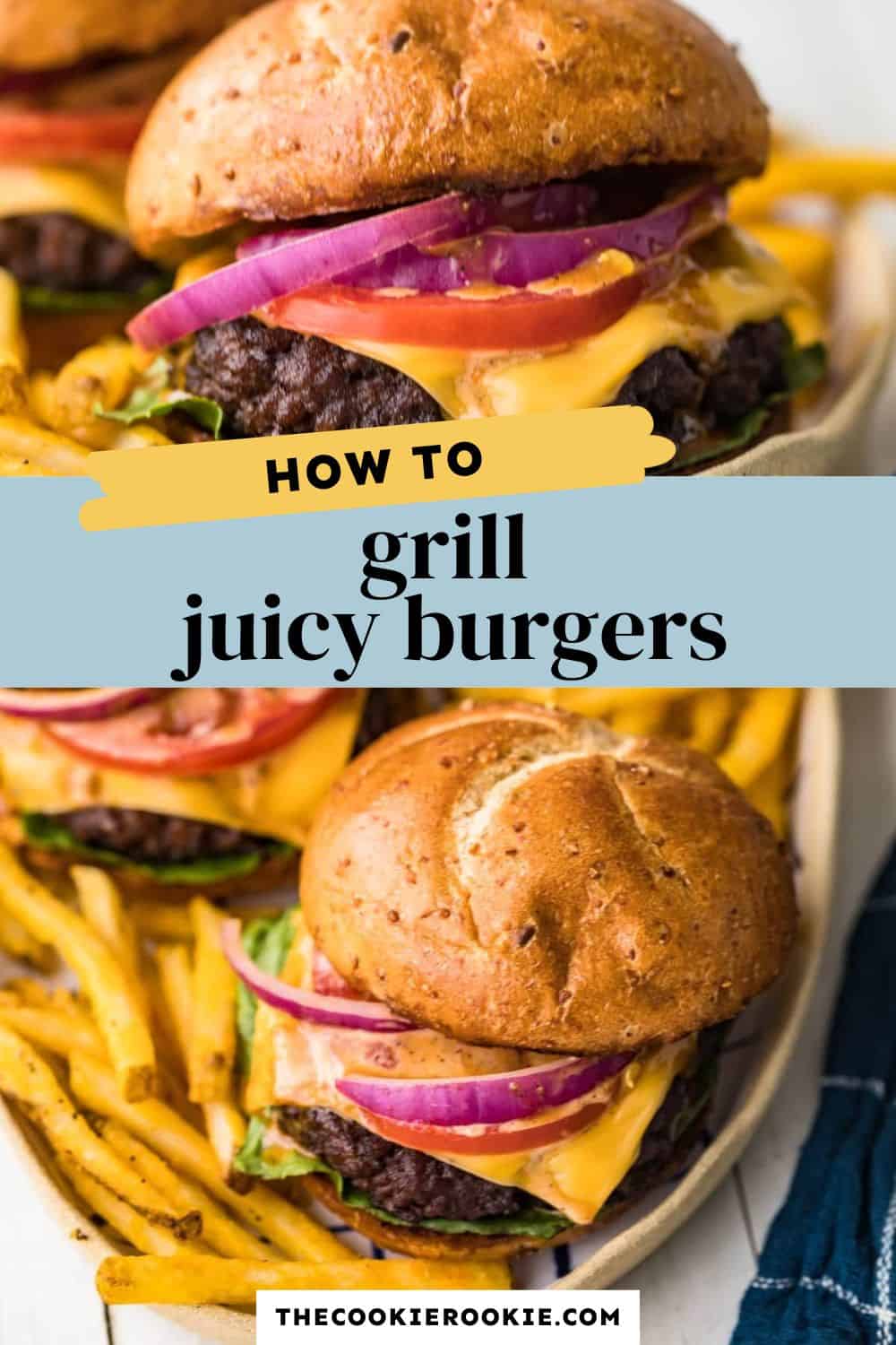 how to grill burgers pin image