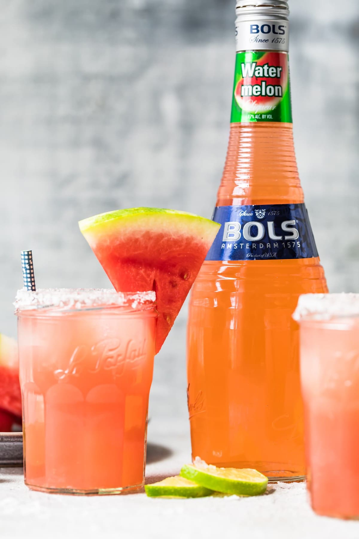 watermelon cocktail with watermelon liqueur