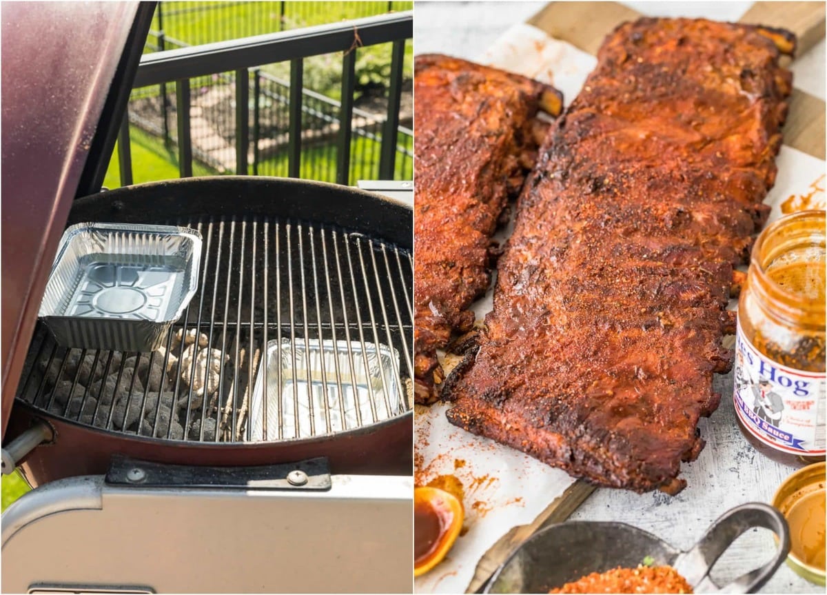 Set up of the grill and cooked St.Louis Grilled Ribs