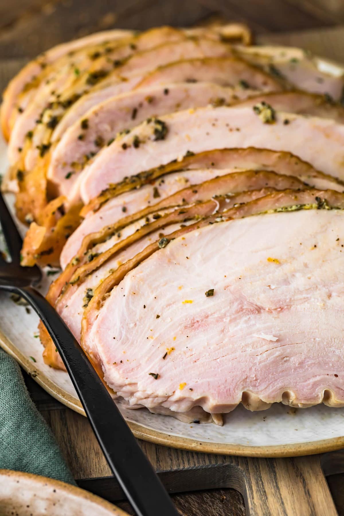 Close up of slices of meat