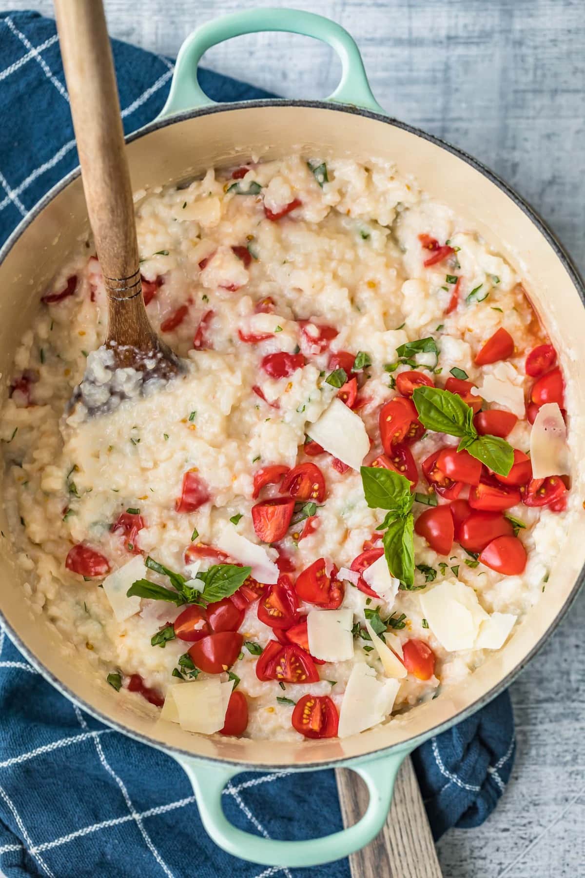 Oven baked risotto in a dutch oven