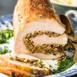 pork roast roulade on a plate