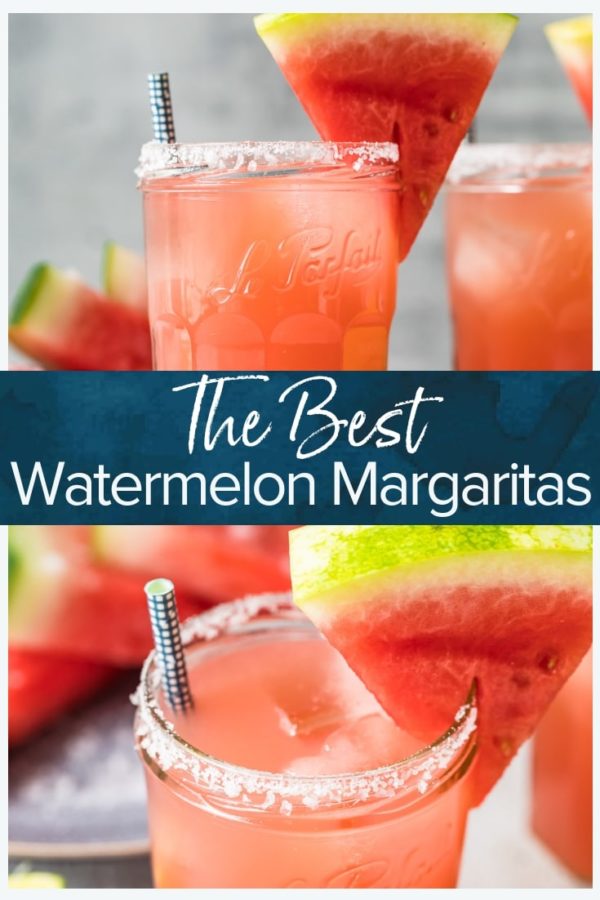 The Best Watermelon Margaritas- Pinterest collage