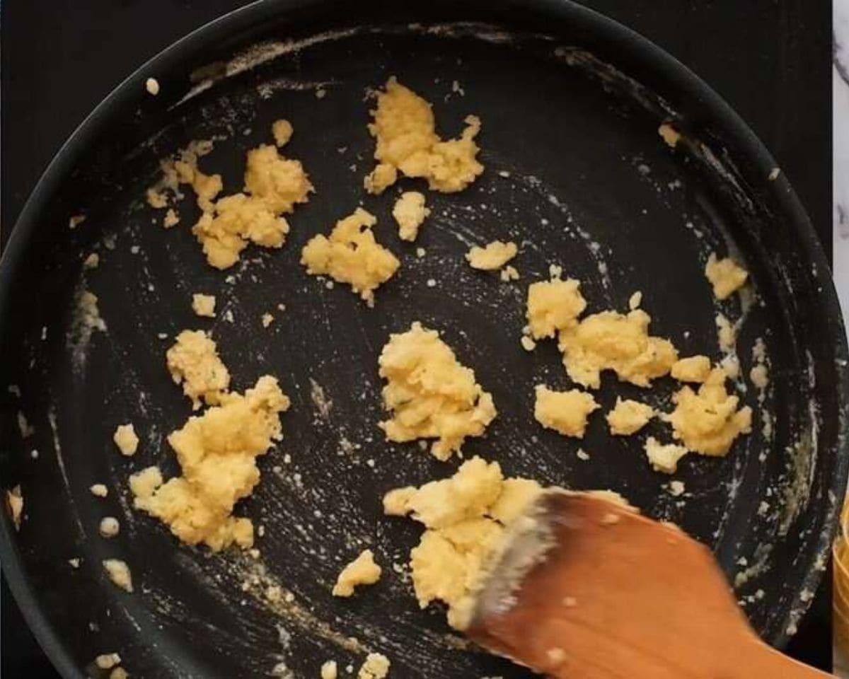 Mixing butter with flour.  - 10