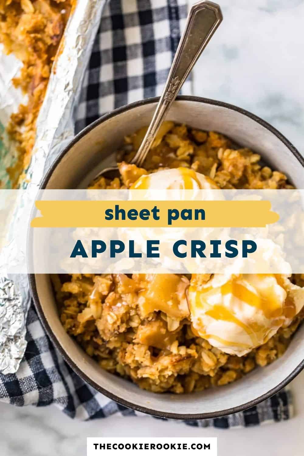 sheet pan apple crisp pin image
