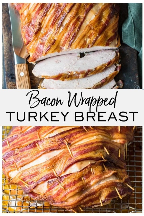 bacon wrapped turkey breast pinterest collage